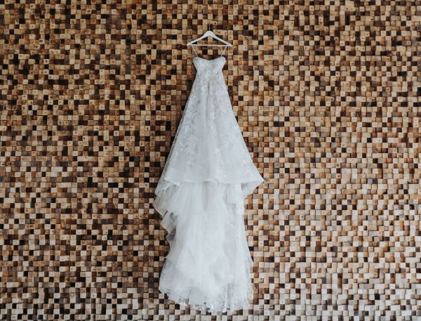 A White Dress On A Brown Surface
