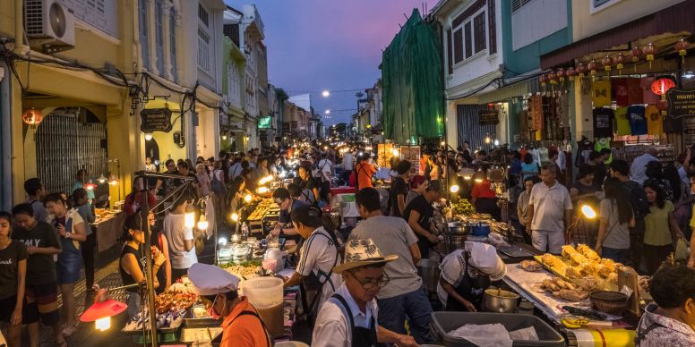 A Crowded Street With People