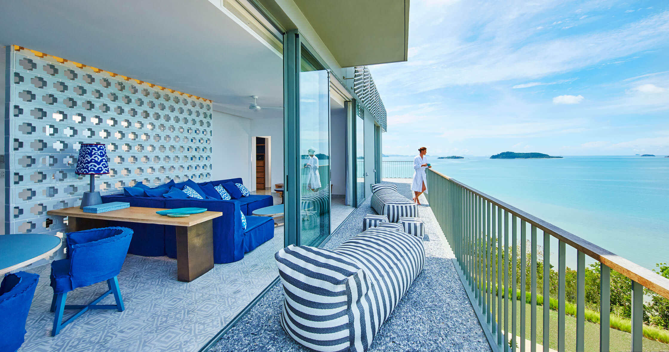 Spacious outdoor deck overlooking the Andaman Sea