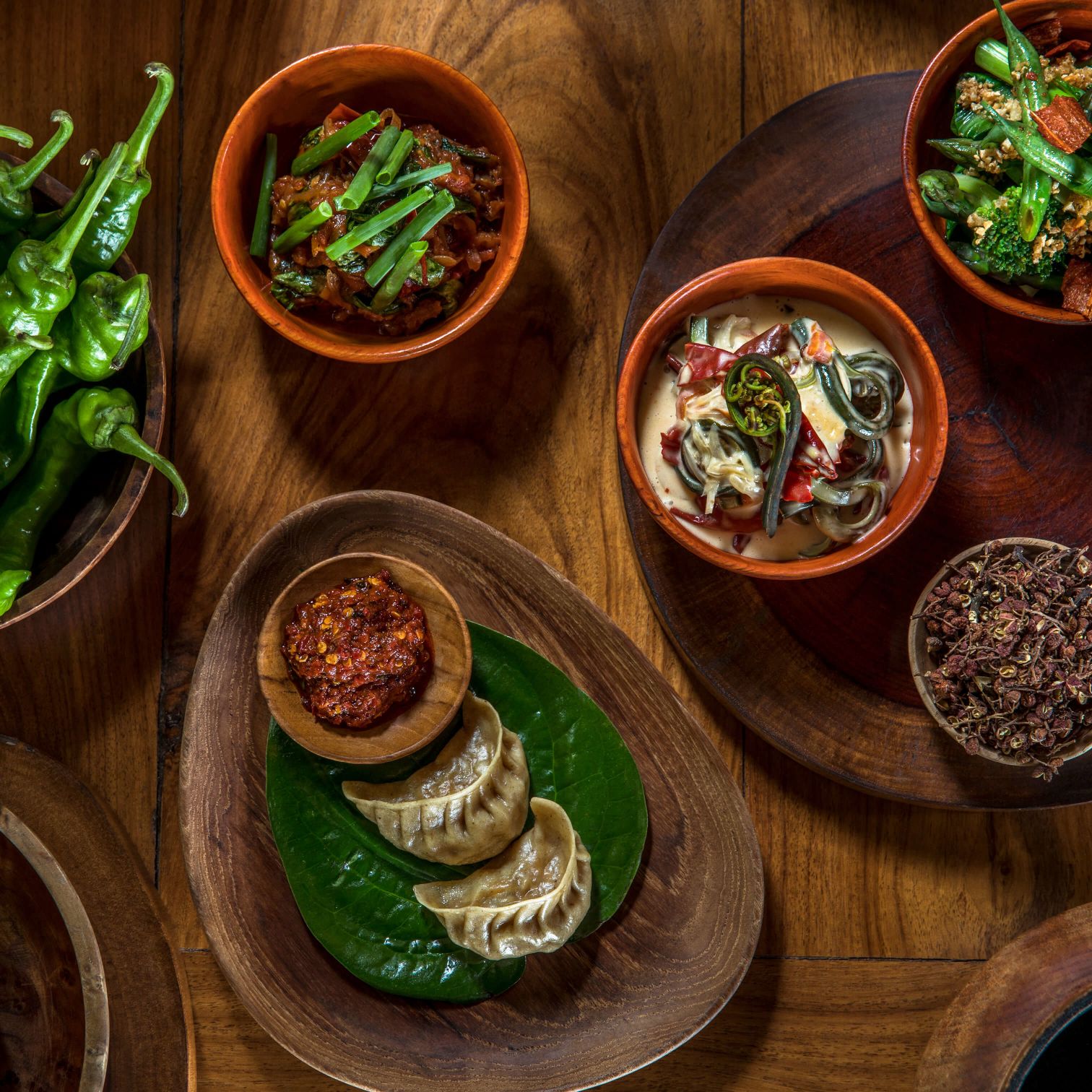 A Group Of Bowls With Food In Them
