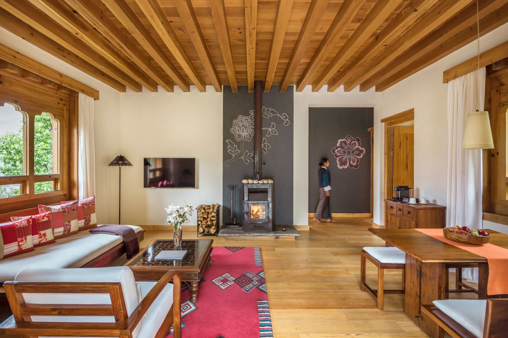 A Person Standing In A Living Room